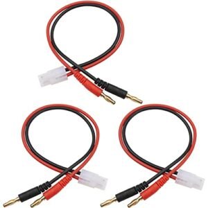 HIRCQOO 3Pcs RC Banana Plugs 4mm Bullet Connector to Large Tamiya Plug Adapter 14AWG 30CM (11.8inch) Charging Cable for RC Helicopter Quadcopter LiPo Batteries Vehicle Adapter Lead