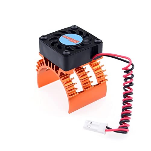 Surpass RC Car Chainsaw Motor Cooling Fan 21000RPM with Heatsink for 1/10 540 550 F540 3650 3660 Motors Black Orange