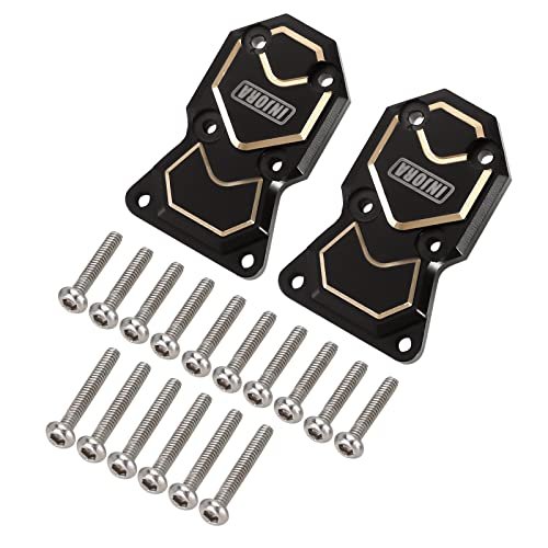 INJORA Brass Diff Cover for RC Car Axles and Wheels Black Coating Finish Compatible with Axial SCX24 Bronco Deadbolt C10 JLU Gladiator 90081 1/24 RC Crawler Car