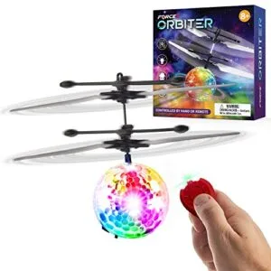 Force1 Orbiter Mini RC UFO Drone Quadcopter Helicopter Toy Gold Hand Operated Spinner Drones with Remote Rechargeable LED Indoor Floating Hover
