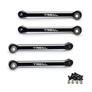 TREAL FCX24 Aluminum 7075 Upper Links Set 4pcs for RC Truck 6x6 Chassis Upgrade FMS FCX24 1 24 Scale Model Black