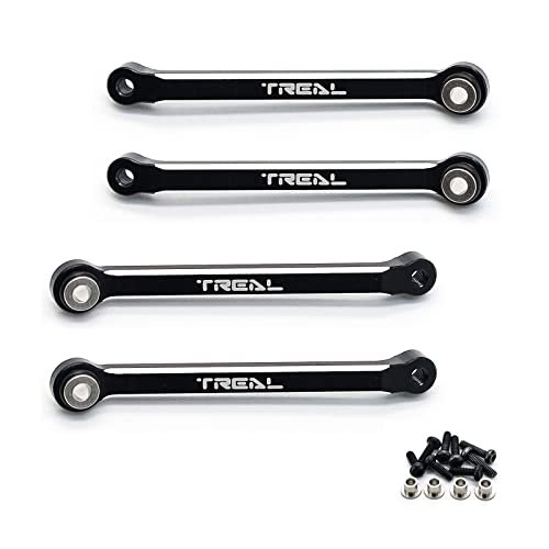 TREAL FCX24 Aluminum 7075 Upper Links Set 4pcs for RC Truck 6x6 Chassis Upgrade FMS FCX24 1/24 Scale Model Black