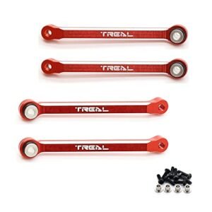 TREAL FCX24 Aluminum 7075 Upper Links Set 4pcs for RC Truck Pulling Chassis FMS FCX24 1 24 Scale Red