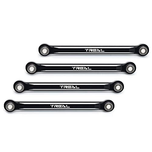 TREAL FCX24 Lower Links Set 4pcs Aluminum 7075 Lower Chassis 4 Links for FMS FCX24 1/24 Black Get Your FMS RC Discount Code Now