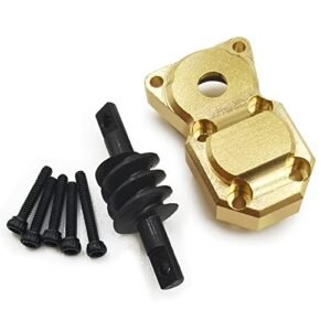 MOHERO Brass Diff Cover Axles Gear 6X6 Rear Axle Conversion Upgrade for Hot Wheels RC Car Conversion 1/24 SCX24 90081 AXI00001 RC Crawler Car