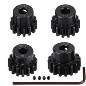 390 RC Motor Upgrade Hardened Steel Pinion Gear Set 13T 14T 15T 16T for 5mm Shaft Compatible with Traxxas Axial HSP Redcat