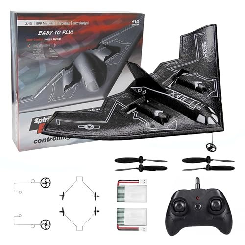 Eayaele RC B 2 Spirit Bomber Plane 2CH Remote Control Foam Airplane Plans for Beginners Ready to Fly Kids Boys Black