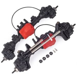 Custom Works RC Sprint Car Complete Nylon Front Rear Portal Axle with Differential Lock Kit for 1 10 RC Car Crawler TRX 4 Defender Bronco TRX4 Chassis DIY Upgrade Parts
