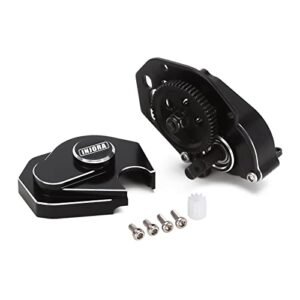 INJORA 16g Complete Transmission Gearbox with Steel 0.3 Mod Transmission Gear for Axial SCX24 Deadbolt C10 JLU Gladiator Bronco 1 24 RC Crawler Car Upgrade Black