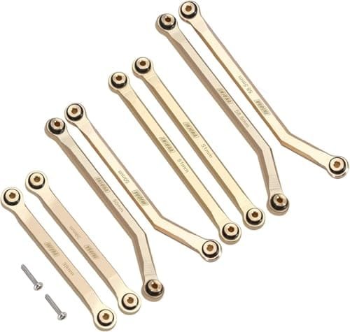 INJORA Brass High Clearance Front 4 Links Set for Axial RC Crawler Parts SCX24 C10 JLU Bronco Base Camp 1/24 Scale 8PCS