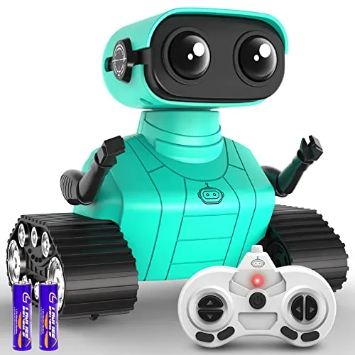 Hamourd Robot Toys Rechargeable RC Dance Robot with Remote Control Flexible Head Arms and LED Eyes for Kids