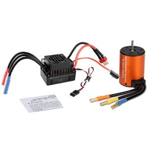 HobbyPower Waterproof 3650 4300KV Brushless Motor and 60A ESC Combo Set for 1 10 RC Ladder Truck