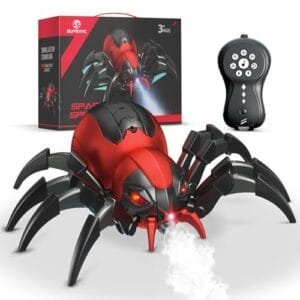 Sumsync RC Realistic Cars Remote Control Spider Toy with Music LED Light and Mist Spray for Kids Ages 3 4 5 6 7 8 9 10 11 12+