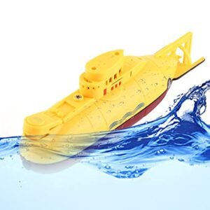 plplaaoo Remote Control Submarine Toy 2 Colors Electric Dive Fish Water Tank Rechargeable RC Model Boat Kits for Adults and Kids Yellow