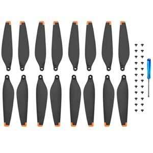 Ainiv 16pcs Propellers for DJI Mini 3 Pro Low Wing Trainer RC Drone Accessories Replaceable Propellers with Screwdriver and 24 Screws Black Orange