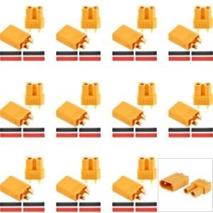 Frienda 30 Pairs XT30 Connectors Male and Female Plugs with RC Fuel Tubing for Enhanced RC Battery Performance