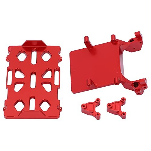 SCX24 1/24 RC Car Truck Aluminum Alloy Battery Tray Kit with ESC Bracket Rear Shock Tower Red