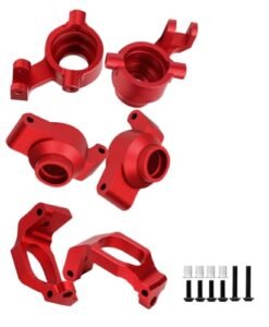 RCMYou RC Caster Blocks C hubs Steering Blocks Carriers Stub Axle Upgrade Parts for Ecto RC Truck 1 10 Maxx WideMaxx Aluminum RC Hops Up for Monster Truck Mode 89086 4 89076 4 Replace 8932 8937 8952 Red