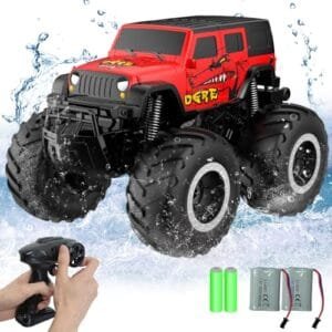 STEMTRON Amphibious RC Monster Truck 2.4 GHz 1:16 Scale All Terrain Waterproof Remote Control Car for Kids