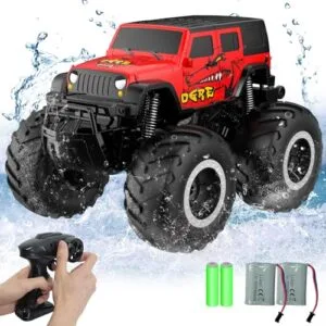 STEMTRON Amphibious RC Monster Truck 2.4 GHz 1:16 Scale All Terrain Waterproof Remote Control Car for Kids