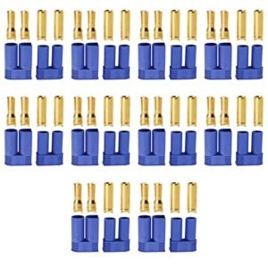Hobbyfire 10 Pairs EC5 Connectors 5.0mm Bullet Banana Plug Male Female for RC ESC Lipo Battery Electric Motor Wire Connectors
