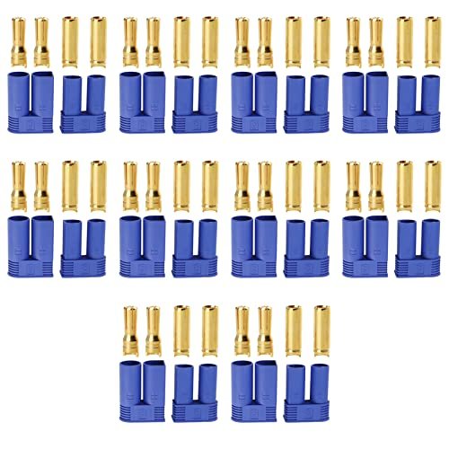 Hobbyfire 10 Pairs EC5 Connectors 5.0mm Bullet Banana Plug Male Female for RC ESC Lipo Battery Electric Motor Wire Connectors