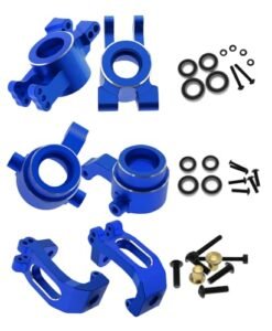 Rcarmumb Alloy Caster Block Steering Blocks Rear Stub Axle Carriers Upgrade Parts for 1 8 Sledge 4WD Monster Truck RC Games 95076 4 Navy Blue