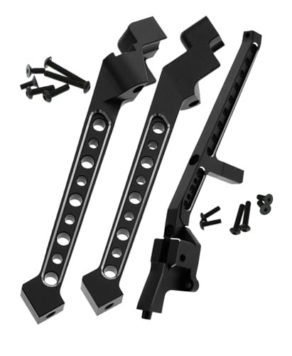 Rcarmumb 3pcs Aluminum Alloy Rear Chassis Brace Upgrade for 1/8 Sledge 4WD Monster Truck RC Car Model 95076 4 Replacement Part 9521 Black