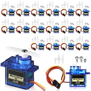 Hanaive 16 Pcs SG90 9g Mini Micro Servo Motors Kit for RC Tug Boat Helicopter Airplane Car Control