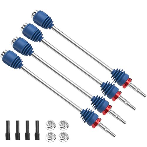 4Pcs ShareGoo Steel Drive Shaft CVD Dogbone Driveshafts 5451R Compatible with Traxxas 1/10 T Maxx E Maxx Revo RC Car Upgrades Parts Taylor RC Engines
