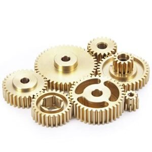 MOHERO 7Pcs Brass Motor Gearbox Gear Parts Set Compatible with 1/14 Tamiya RC Tow Truck Body