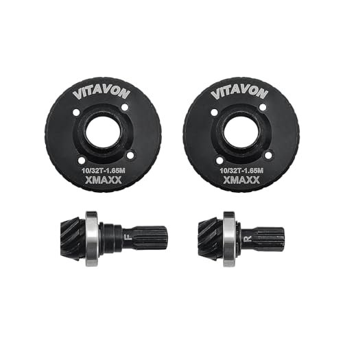 VITAVON RC 1.6 JYKFQY Spiral Cut Front Rear Diff Ring Pinion Gear Set 10 32T for X MAXX XRT