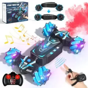 Axirata RC Stunt Car with Light and Music Hand Controlled Gesture Remote Control Toy Car 4WD 2.4GHz Off Road 360 Rotation for Kids