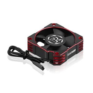 ARRAROWN 35mm 21000RPM RC Cooling Fan for 1 10 Scale RC Car Aluminum ESC Heatsink Compatible with 3650 3660 3670 Brushless Motor Black Red