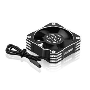 ARRAROWN RC Cooling Fan for 1/8 Scale RC Car 35mm 21000RPM Aluminum ESC Motor Heatsink Compatible with 3650 3660 3670 Brushless Motors Black Silver