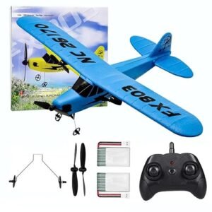 Eayaele Tomahawk RC Airplane Foam J 3 Cub 2 CH Remote Control Glider for Kids Boys Easy Ready to Fly Blue