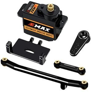 EPINON Metal Gear Servo Parts RC High Torque Steering Servo with Mount Bracket Arm and Link Set for AXIAL SCX24 Upgrade