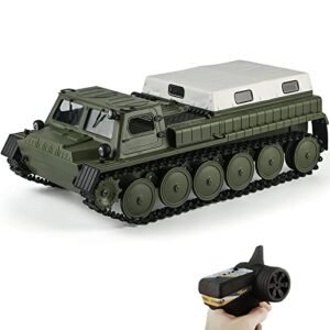 Fisca 1/16 Scale RC Car Tires Military Transport Truck 2.4Ghz Off Road Remote Control Crawler Vehicle Toy for Kids Age 6 and Up