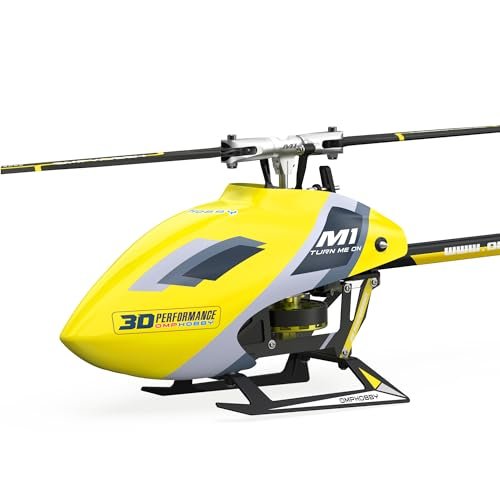 OMPHOBBY M1 EVO RC Helicopter Dual Brushless Motors Direct-Drive Mini RC Helicopters for Adults, 3D Flight RC Airplane 6 Channel Heli BNF Yellow(OMP Protocol-No Controller)
