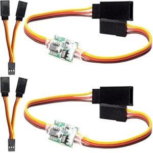 DKARDU 2 pcs Servo Reverser Module 3.6V to 24V 5A Rotation Inverter with JR Plug and Y Harness