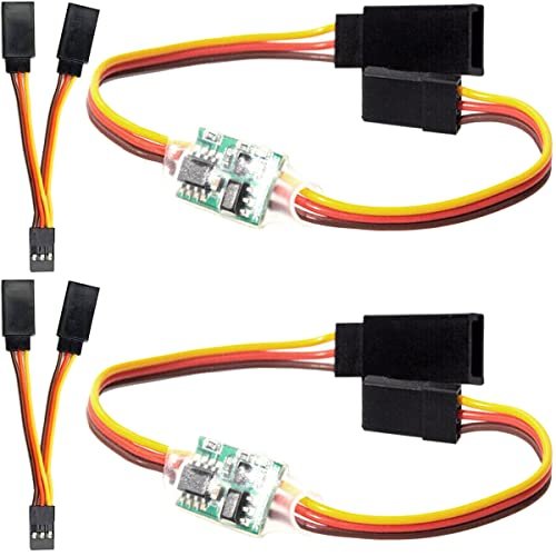 DKARDU 2 pcs Servo Reverser Module 3.6V to 24V 5A Rotation Inverter with JR Plug and Y Harness