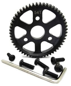 HOPLEX Hardened Steel 54T Main Gear 0.8 Metric Pitch Compatible with Traxxas Gear fit for 1/10 Traxxas Slash 4x4, Rustler 4x4 VXL, Stampede 4x4, Summit, E-Revo
