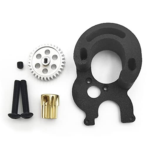 MORLORDY F1 RC Car Kit Brushless Conversion Motor Mount with Pinion Spur for 1/24 Scale RC Crawler Axial SCX24 Upgrades Parts