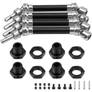 4Pcs ShareGoo Front Rear Drive Shaft CVD Driveshaft with Hex Adapter for 1/8 Arrma Typhon 4x4 3s BLX Typhon 550 Mega 4x4 RC Car Upgrades Parts Compatible with RC Cincinnati