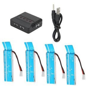 RiToEasysports 4Pcs 3.7V 520Mah Lipo Battery for Wltoys V977 Xk K110 Xk K110S RC Helicopter
