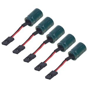 Drfeify RC Drone Voltage Protector, 5pcs 3300uF 16V Aluminum Capacitor Receiver Voltage Protector with Plug for FUTABA