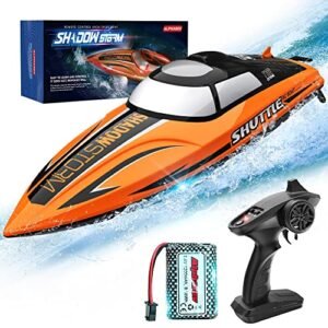 ALPHAREV R208 20+ MPH Fast Remote Control Boat for Pools and Lakes, for Adults and Kids,2.4GHz RC Boat with Rechargeable Battery