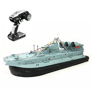 Lllunimon 1/110 RC Boat Zubr-Class Remote Control Boat Simulation Model Crafts, Military Ship Amphibious with Gyroscope,Blue