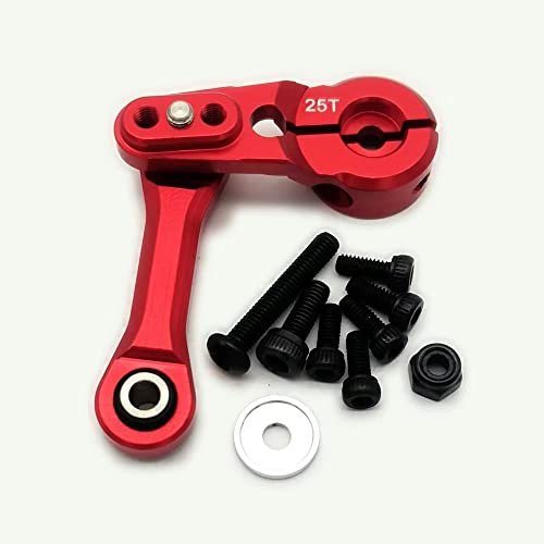 Waldorf RC and Hobbies Aluminum 25T Servo Horn and Steering Link Tie Rod Red for Arrma Kraton Mojave Outcast Talion Typhon Notorious Infraction AR340061 AR330230