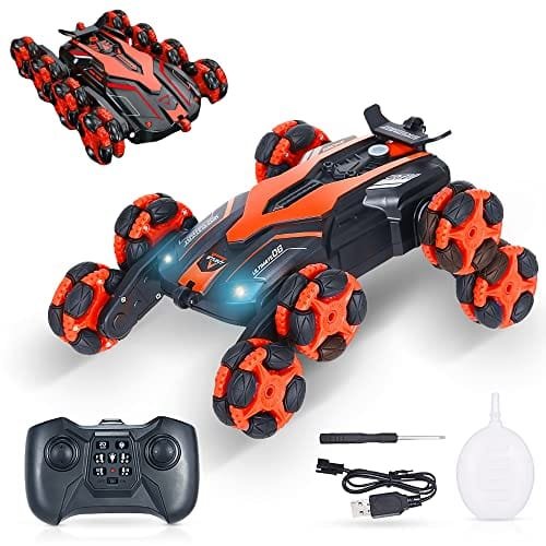 GoolRC RC Willey Swivel Recliners Stunt Car Remote Control Toy with 360° Rotation and One Click Demo for Kids